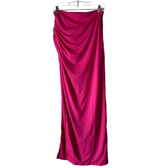 Area Stars Nikki Ruched Slit Maxi Fuchsia Skirt Size L - Picture 1 of 6